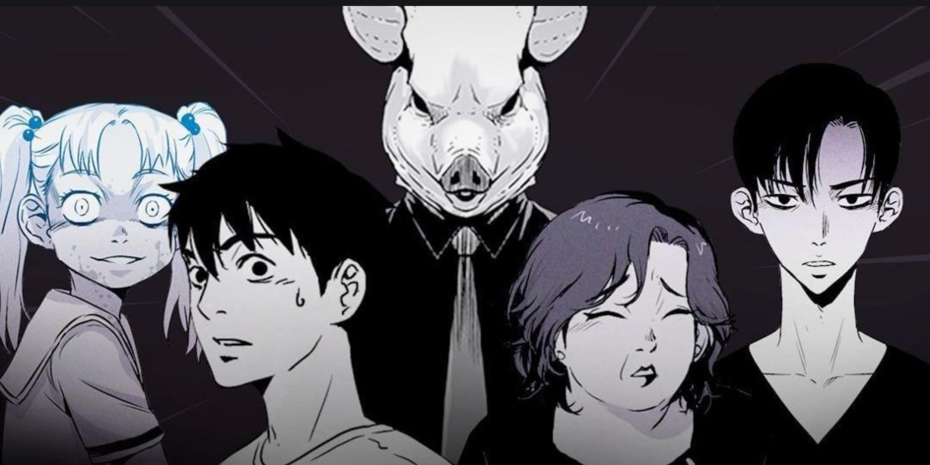 The victims assemble in the South Korean manhwa, Pigpen