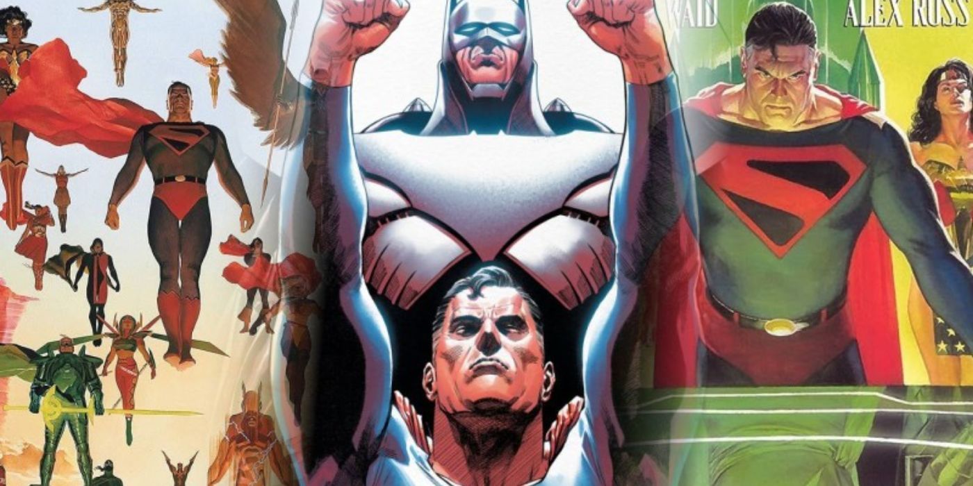 Images from Batman/Superman: World's Finest #20 and Kingdom Come.