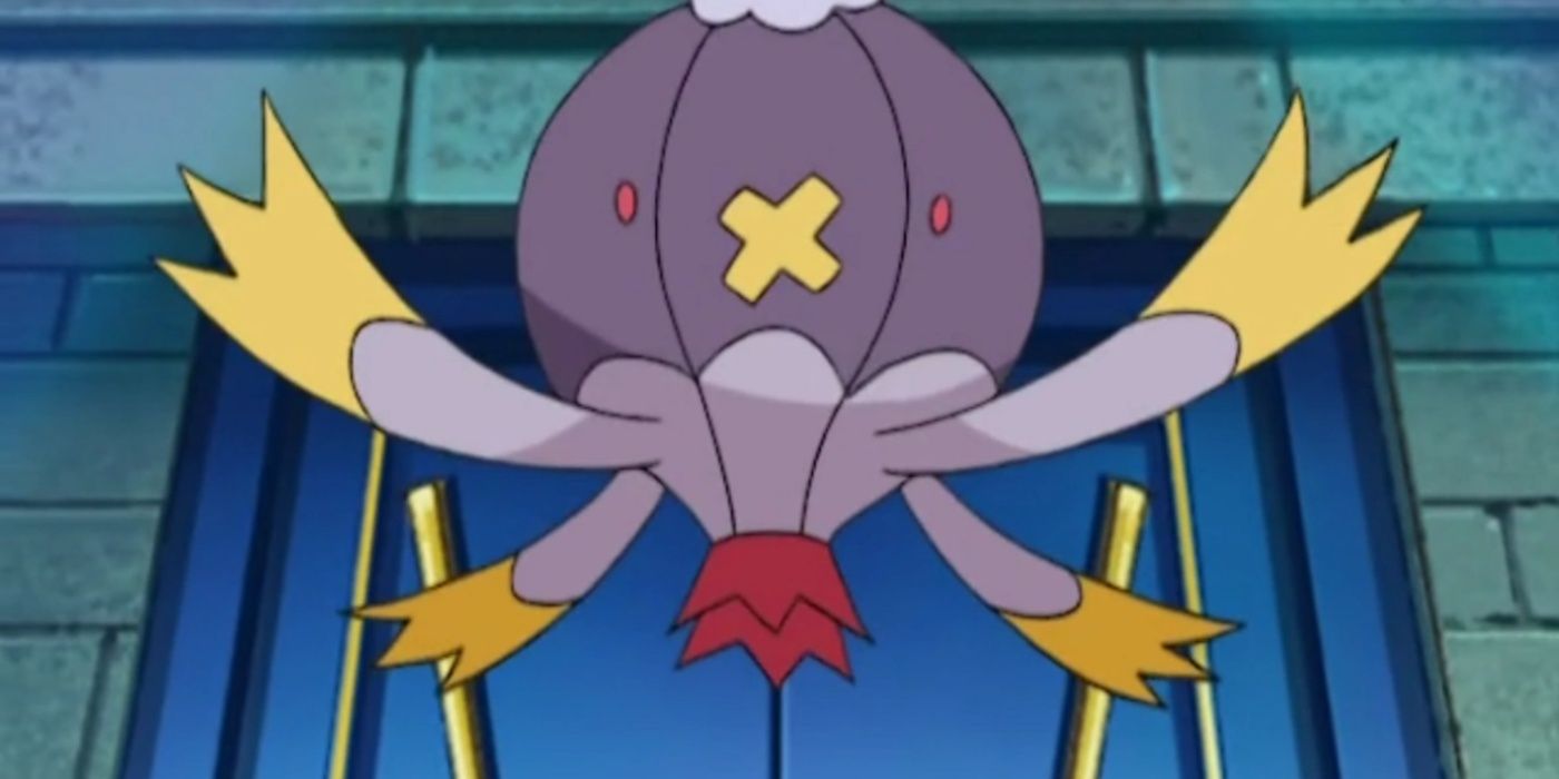 Fantina's Drifblim floating in the Pokémon anime.