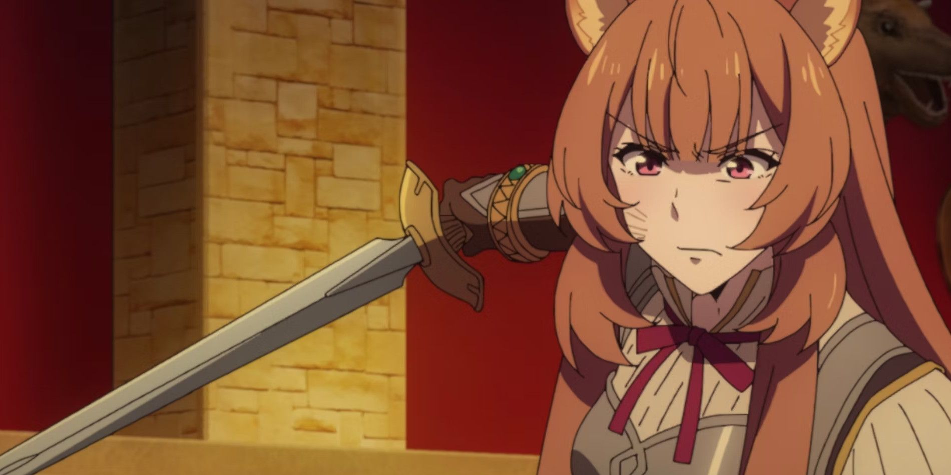 Raphtalia branches his sword in the rise of the anime hero of the shield.