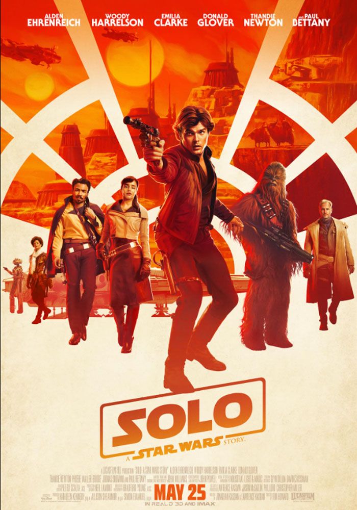 Solo A Star Wars Story movie poster featuring Alden Ehrenreich as Han Solo