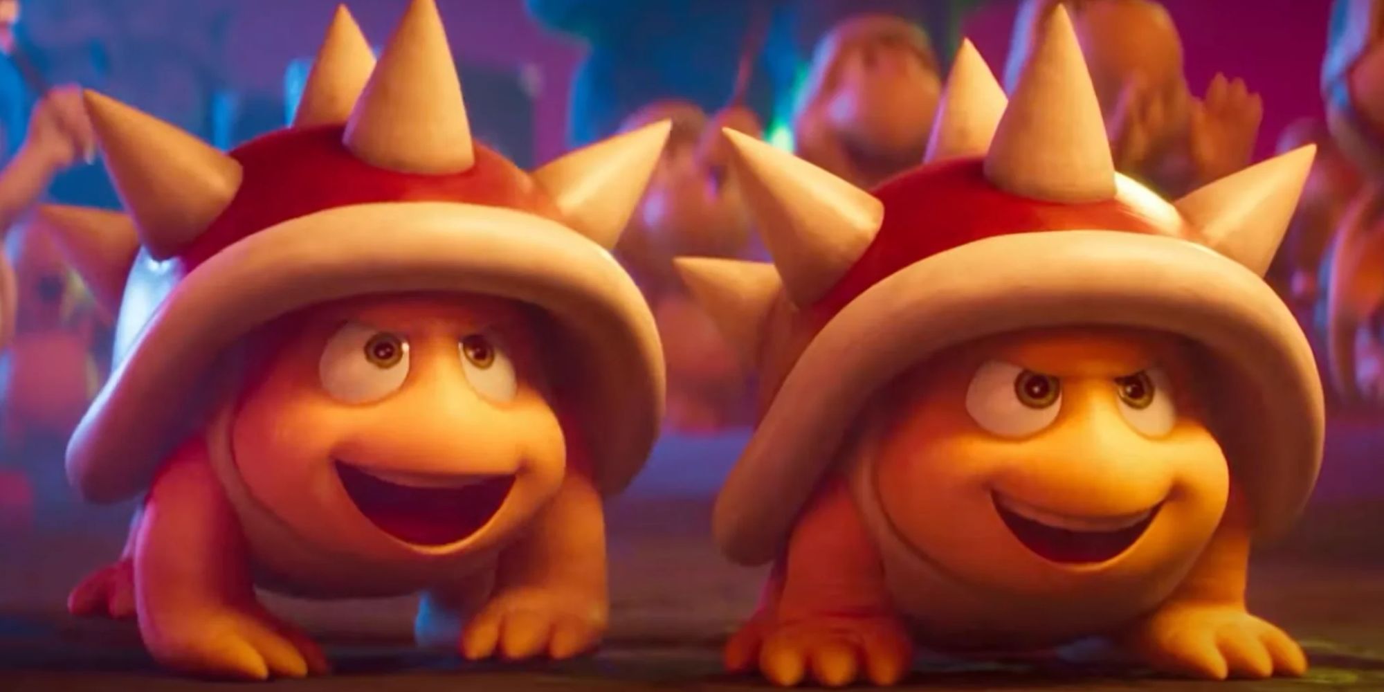 Two Spinies cheering from the Super Mario Bros. Movie