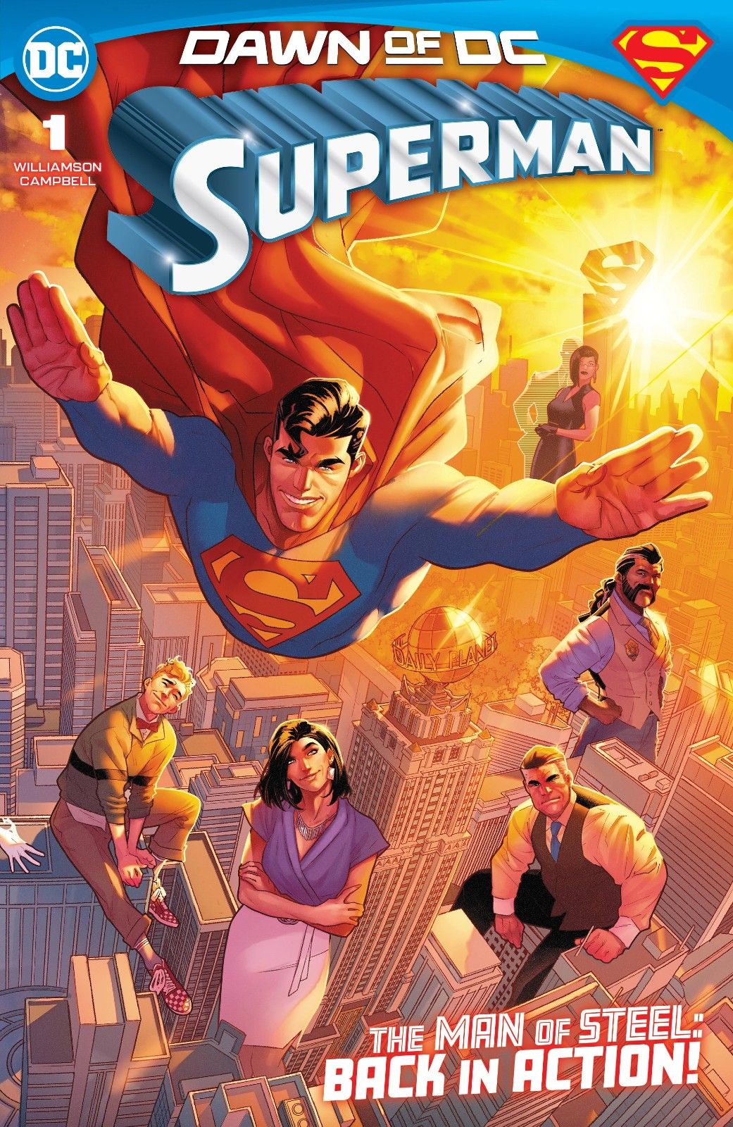 Superman sobrevoa Metrópolis em Superman (Vol. 6) #1