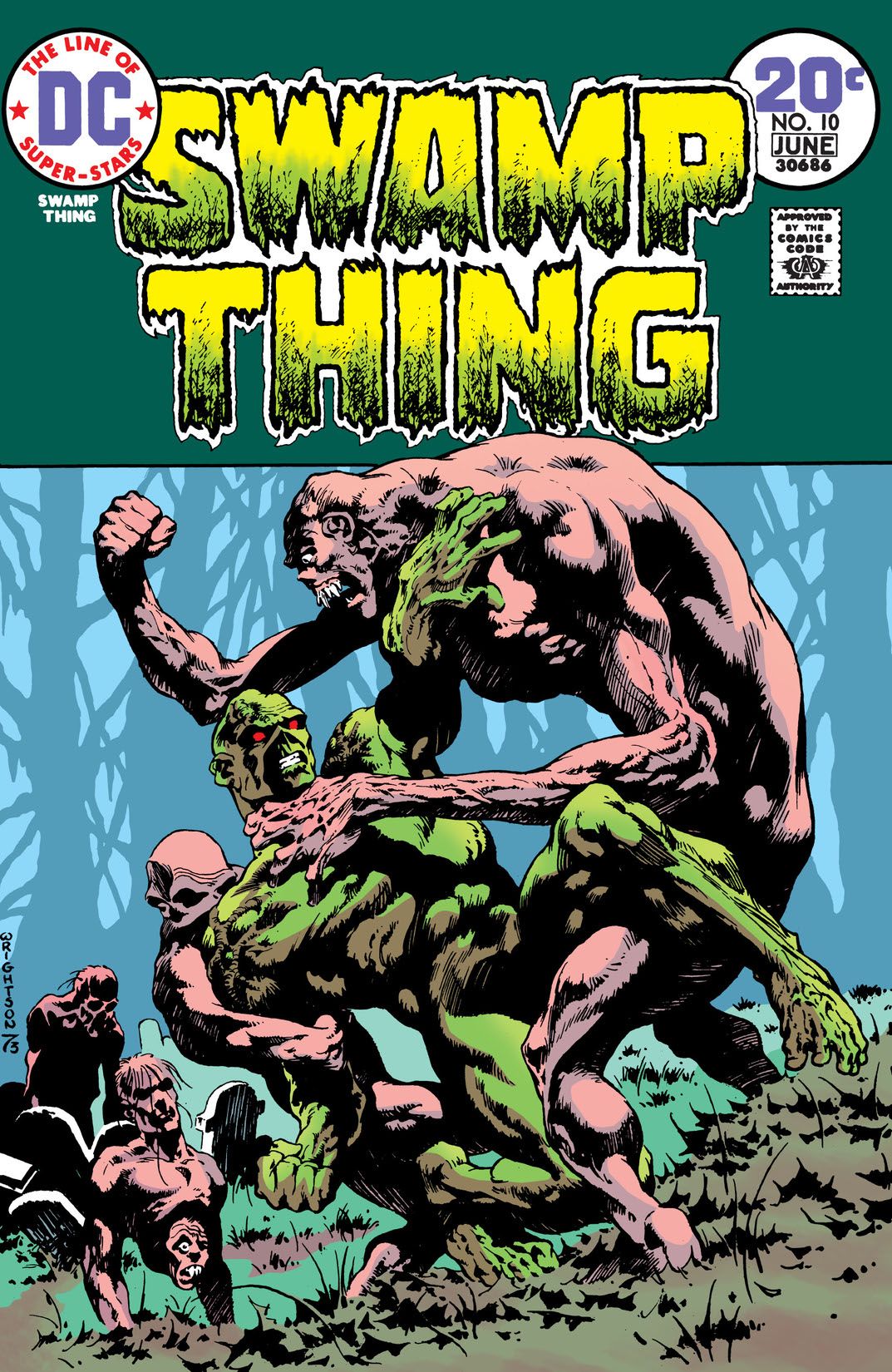 The cover of Swamp Thing #10