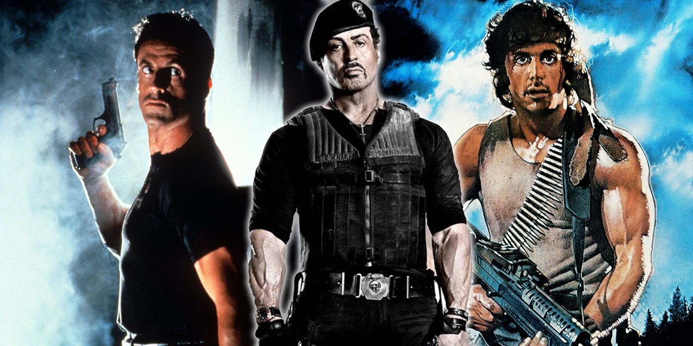 Sylvester Stallone in Demolition Man, Expendables and Rambo: First Blood