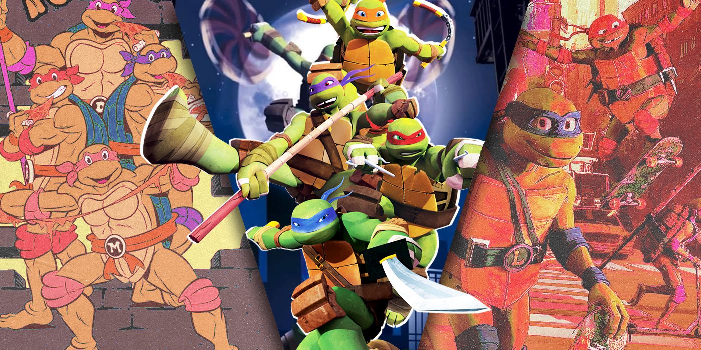 Teenage Mutant Ninja Turtles !987, 2012, and 2023 Mutant's Mayhem