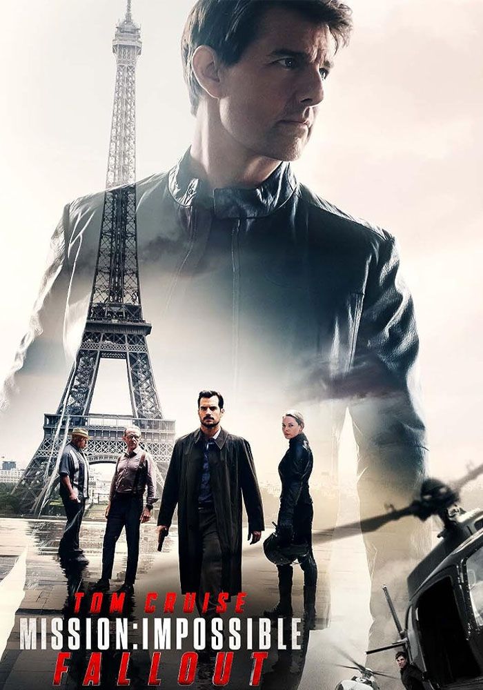 O elenco de Mission Impossible Fallout (2018) em frente à Torre Eiffel