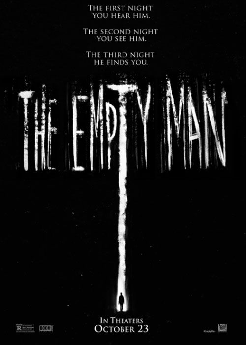 The Empty Man moie poster with the T opening a crack in reality
