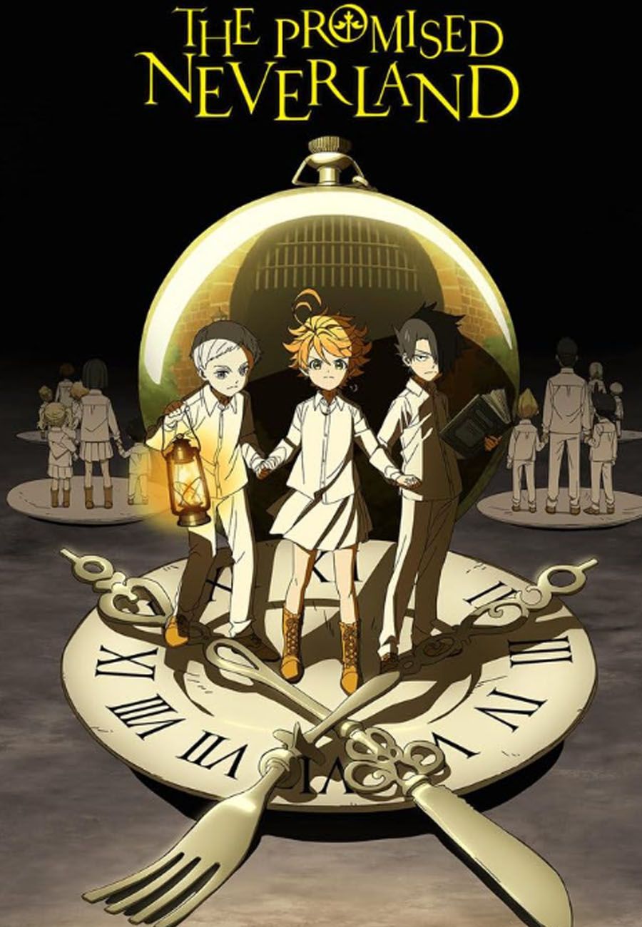 The Promised Neverland anime characters on a silverware clock