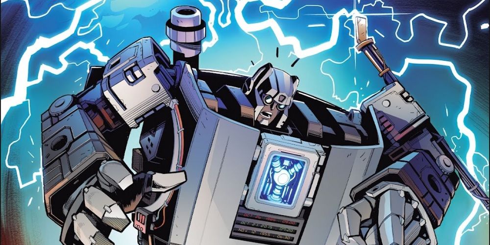 Transformers Generation One Autobot Gigawatt apunta hacia abajo.