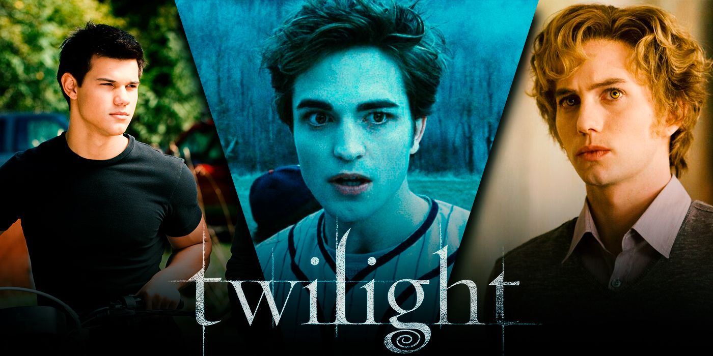 Twilight logo with Jacob, Edward, and Jasper.