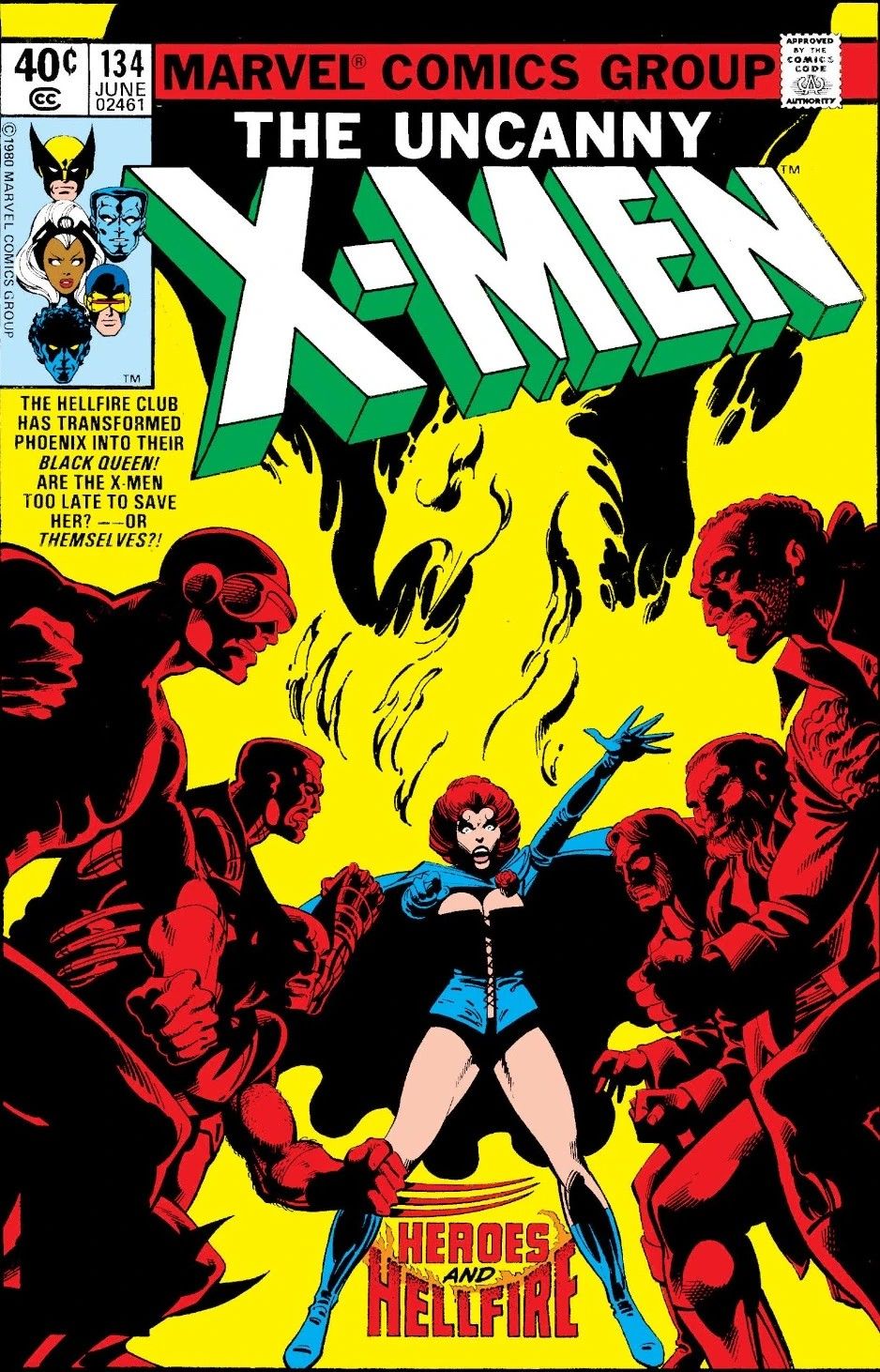 Dark Phoenix ataca os X-Men com fogo na capa de X-Men (Vol. 1) #134