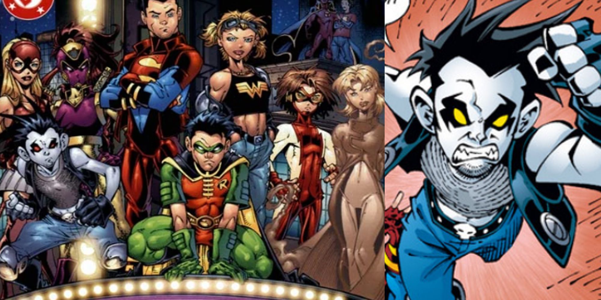 DC's Slobo with Young Justice, featuring Robin, Superboy, and Impulse. 