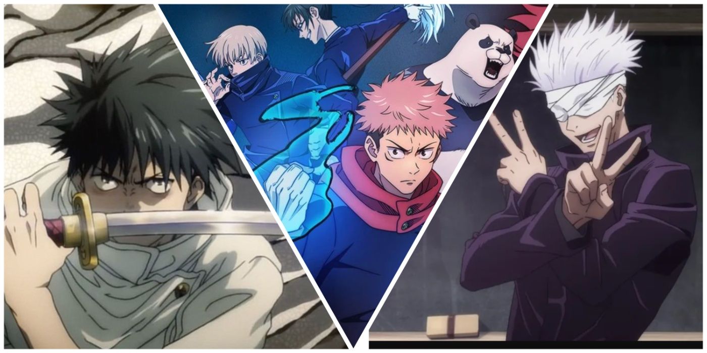 Jujutsu sorcerers, Yuta, Yuji, and Satoru, attack in Jujutsu Kaisen