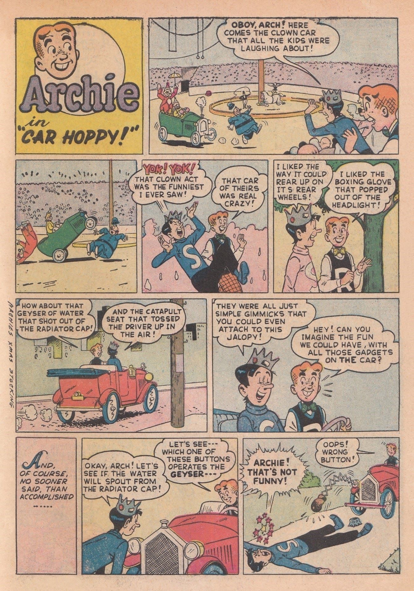Archie se diverte com o carro