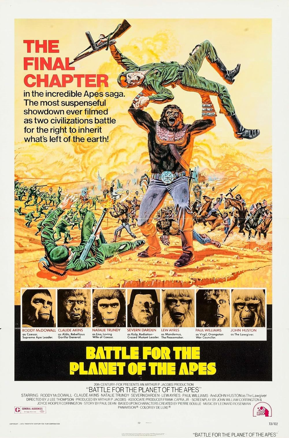 Illustrated Battle For The Planet Of The Apes Official Movie Poster