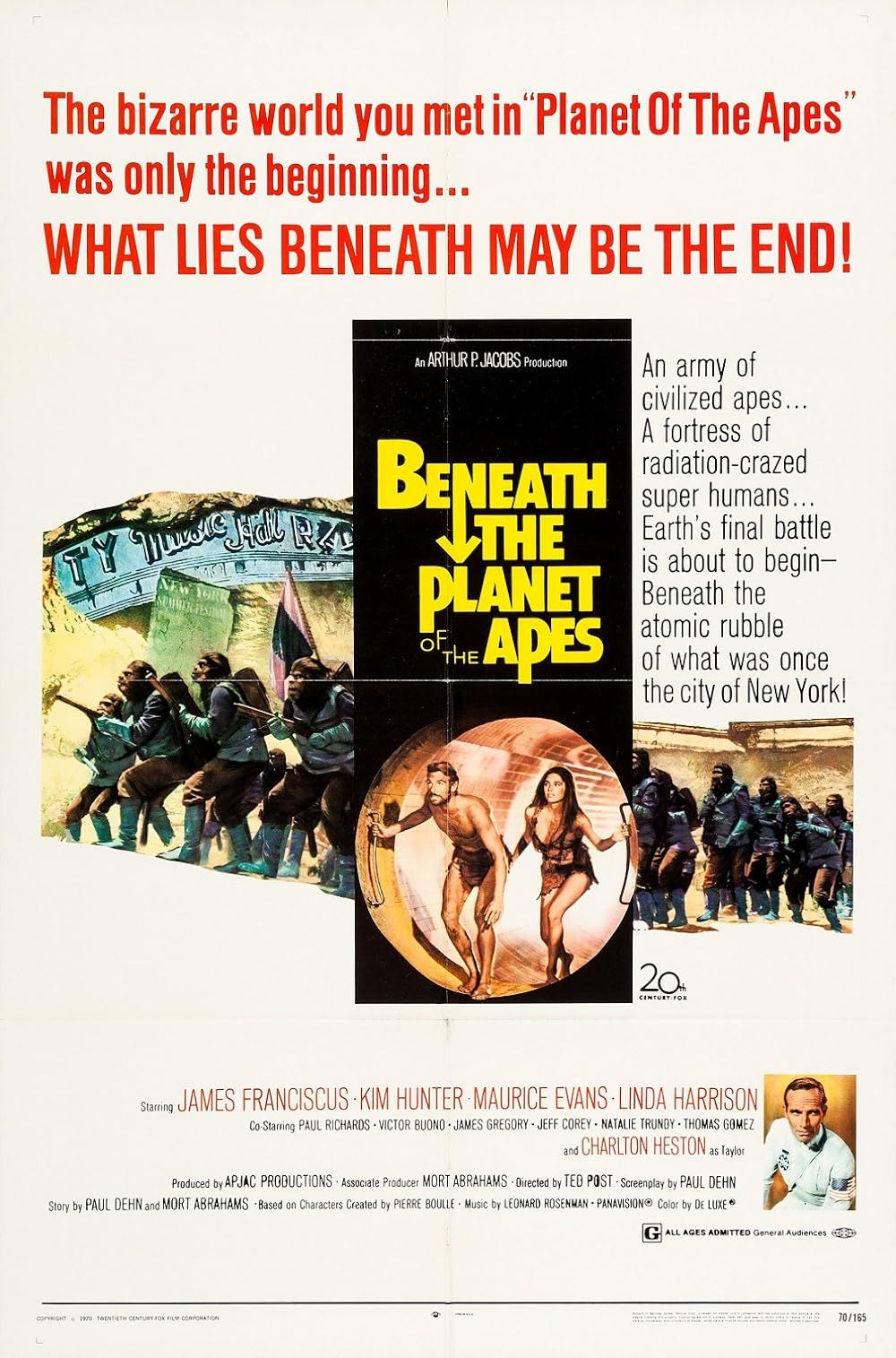 Illustrasted official Beneath The Planet Of The Apes movie poster