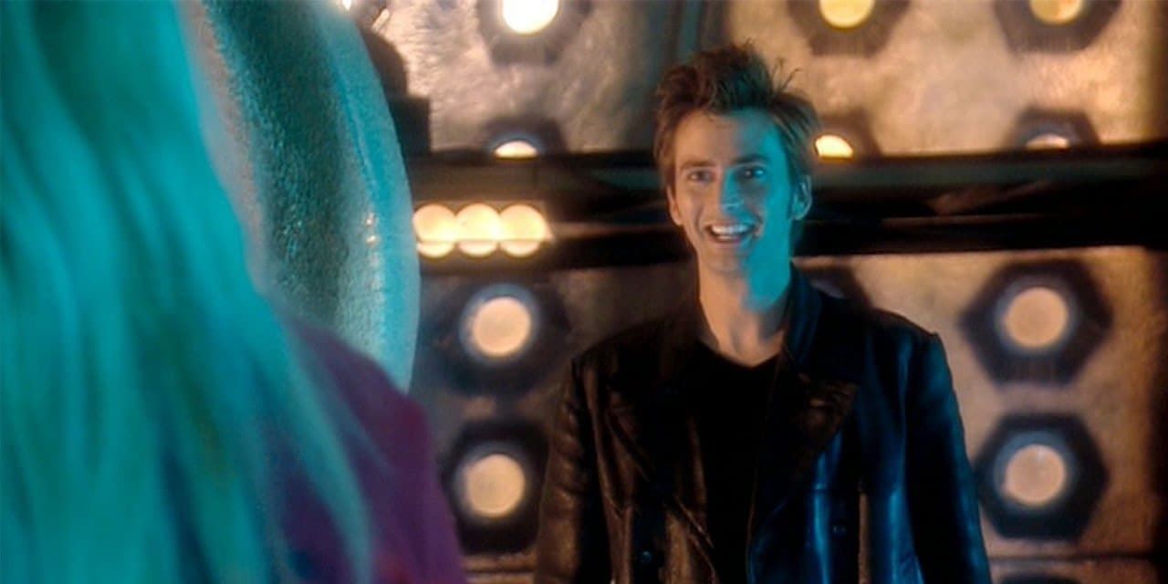 The Tenth Doctor consoles an offscreen Rose in Born Again, a Doctor Who Children In Need minisode.