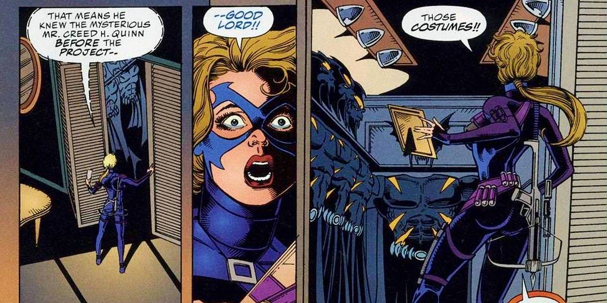 Carol Danvers as Huntress in the Amalgam Universe comics by Marvel and DC Comics