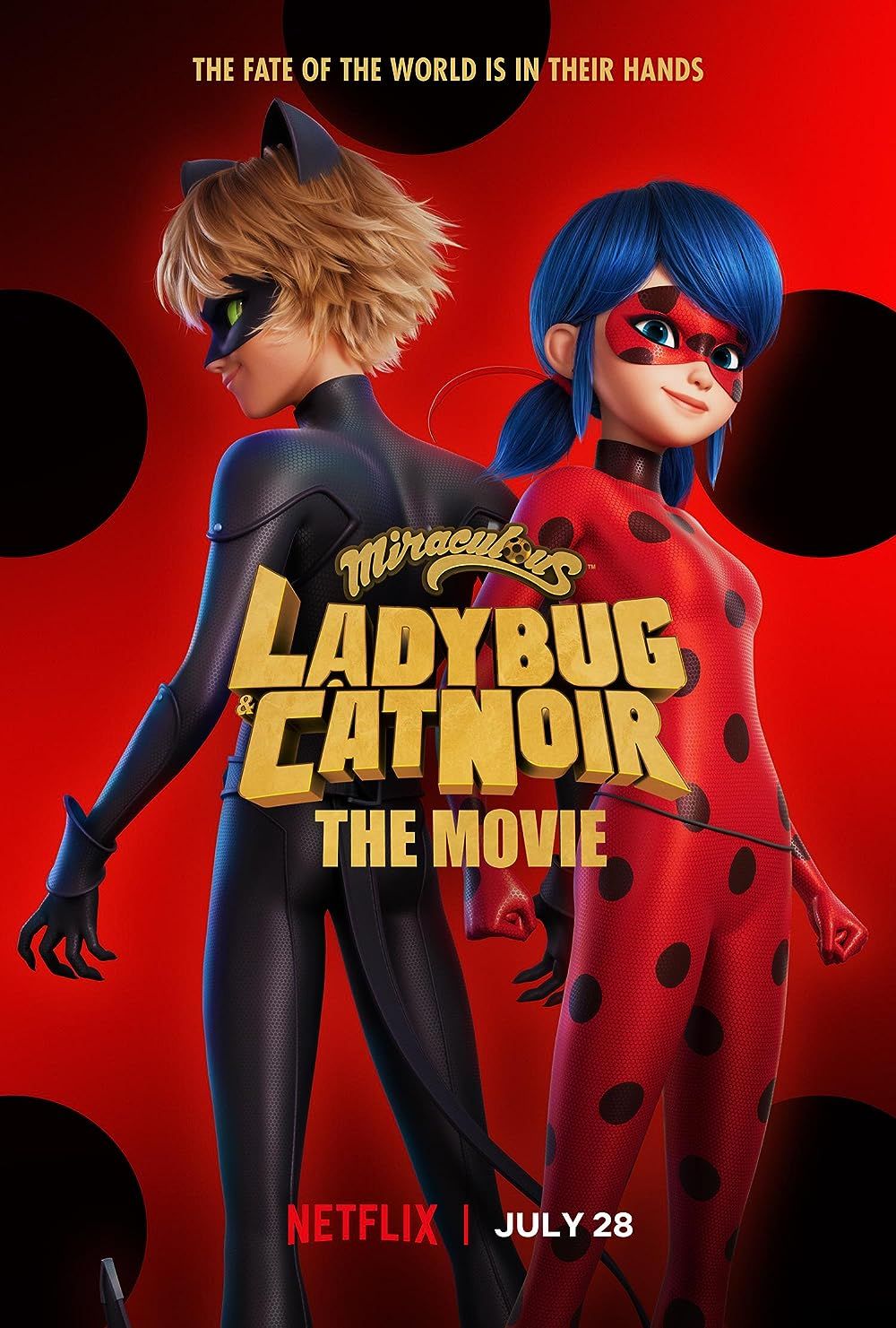 Cat Noir and Ladybug strike a pose on The Miraculous Ladybug and Cat Noir Poster