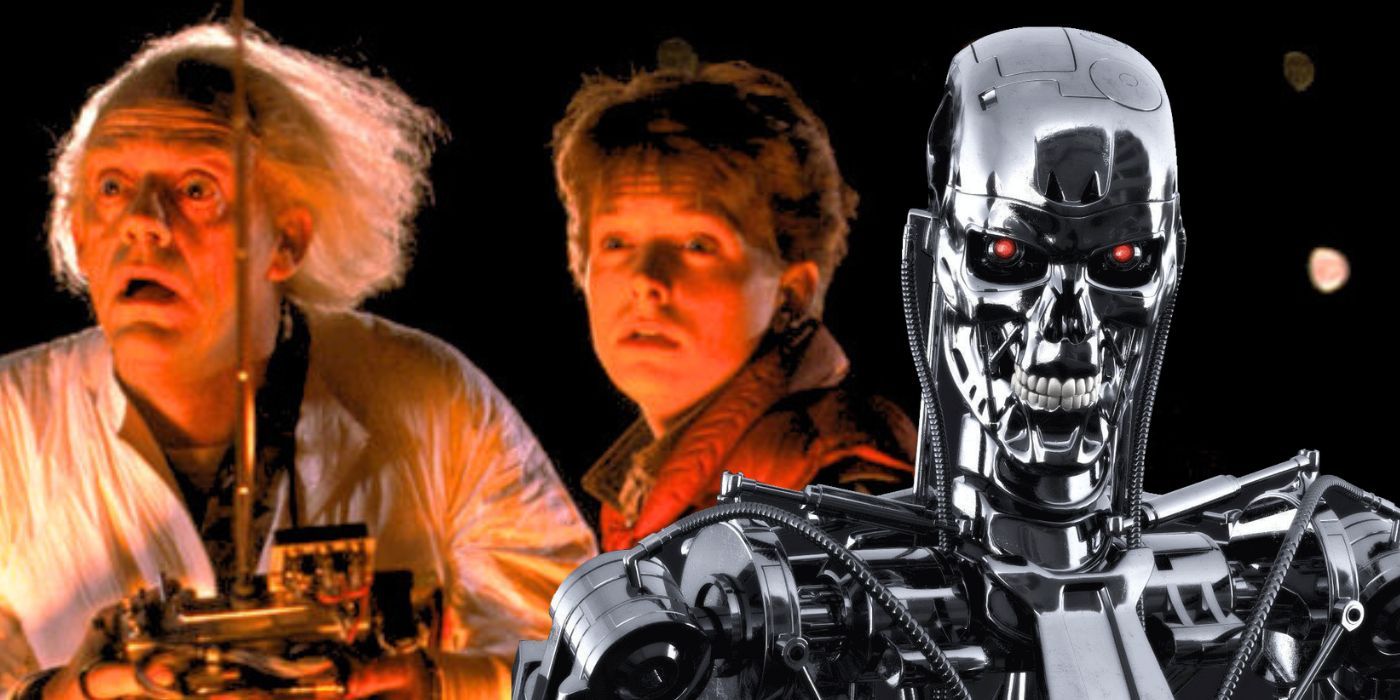 Terminator T-800 and Doc and Marty from Back to the Future