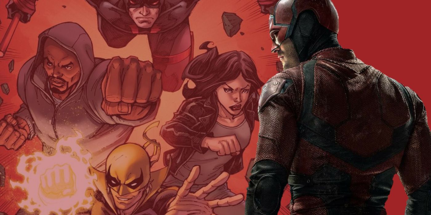 MCU Daredevil and Marvel Comics Defenders Luke Cage, Jessica Jones and Iron Fist