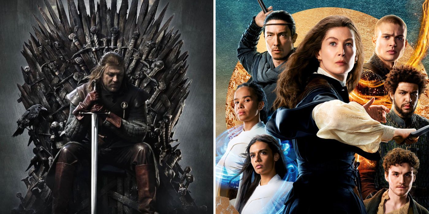 split image: posters for Game of Thrones and Wheel of Time