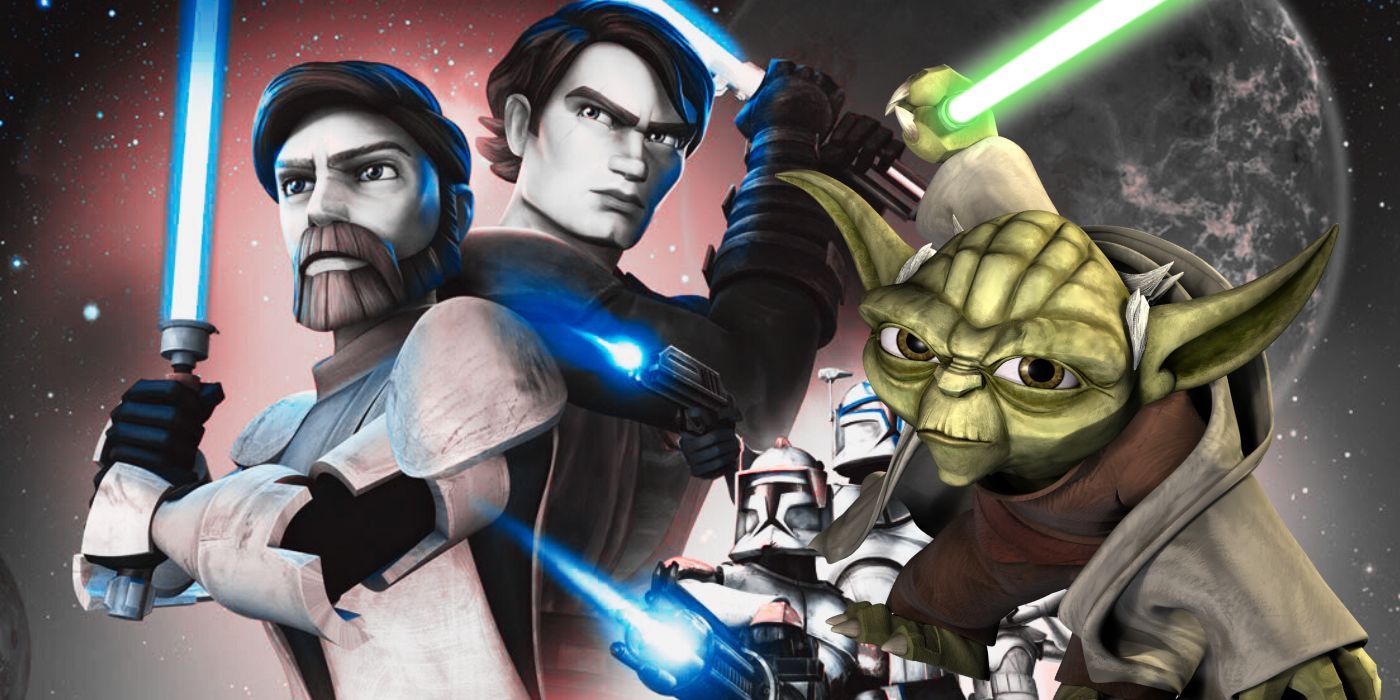Yoda, Anakin and Obi-Wan from Star Wars: The Clone Wars show