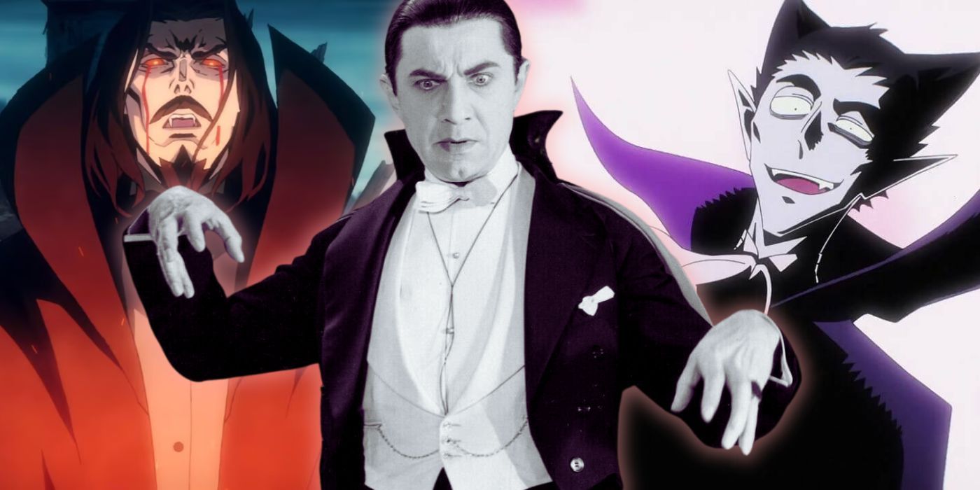 Collage of Castlevania, Bela Lugosi, and The Vampire Dies in No Time