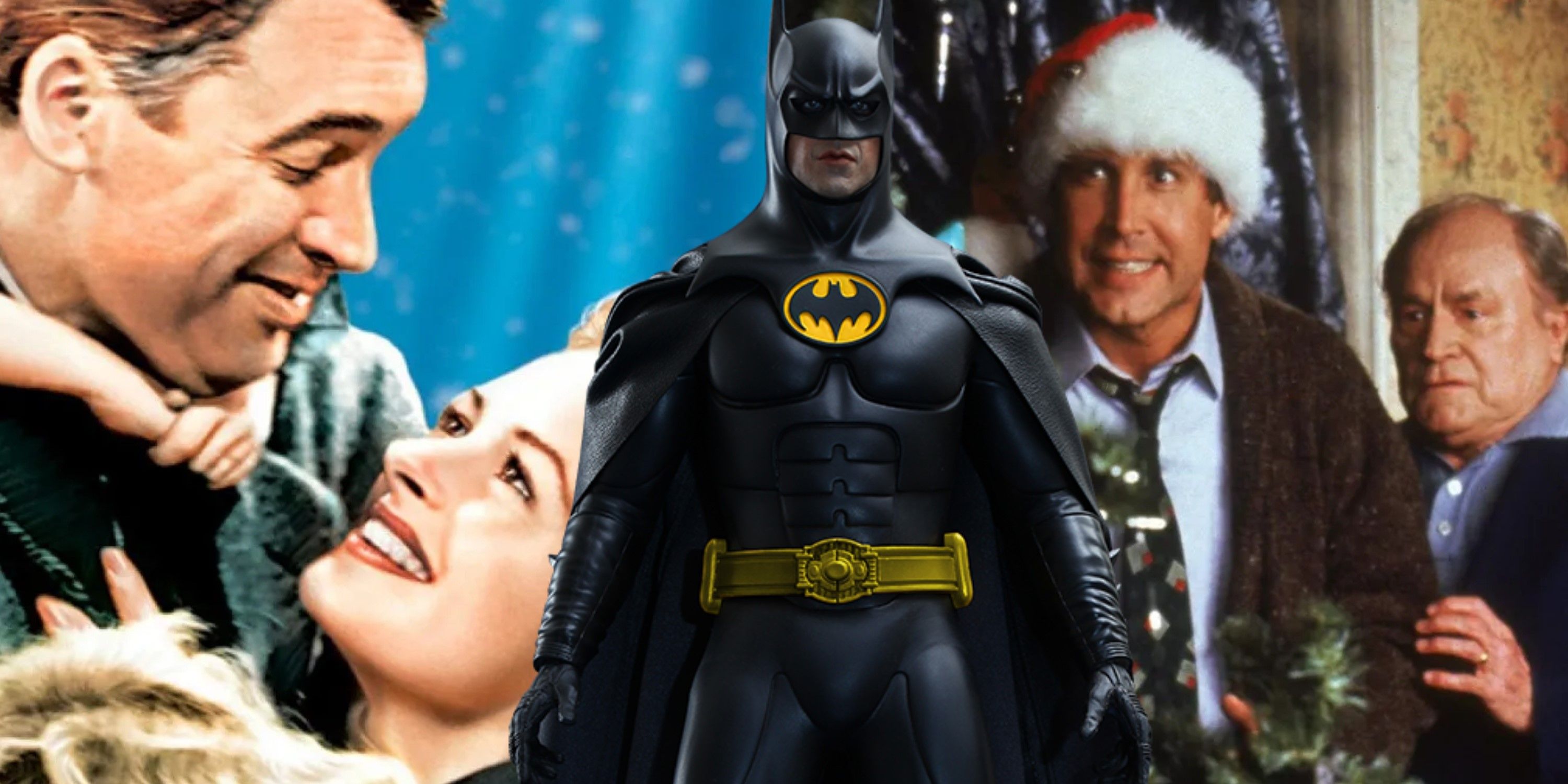 Composite image It's A Wonderful Life, Batman Returns and Christmas Vacation-1