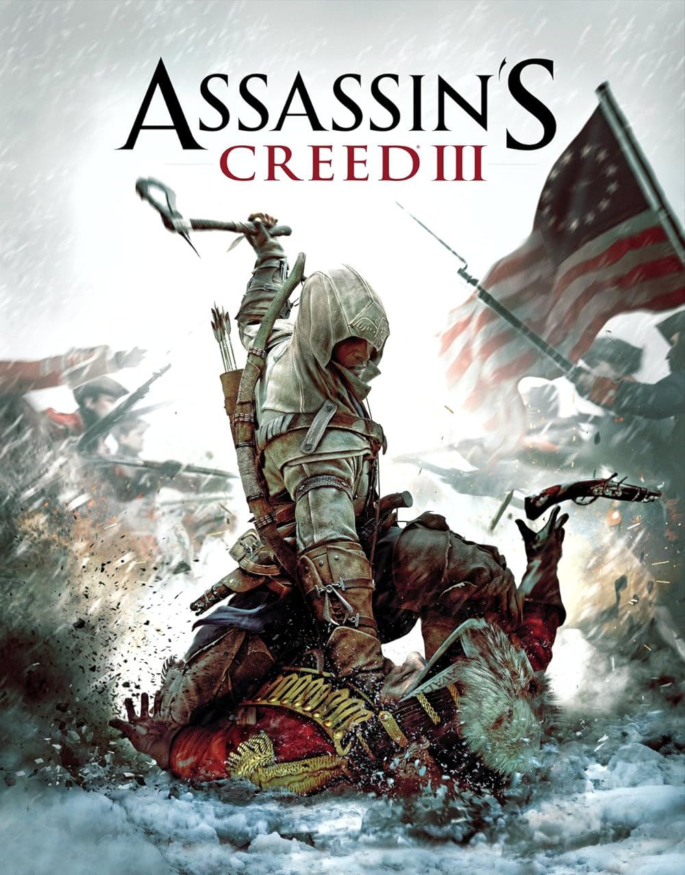 Connor Kenway attacks an enemy on the cover of Assassin's Creed III