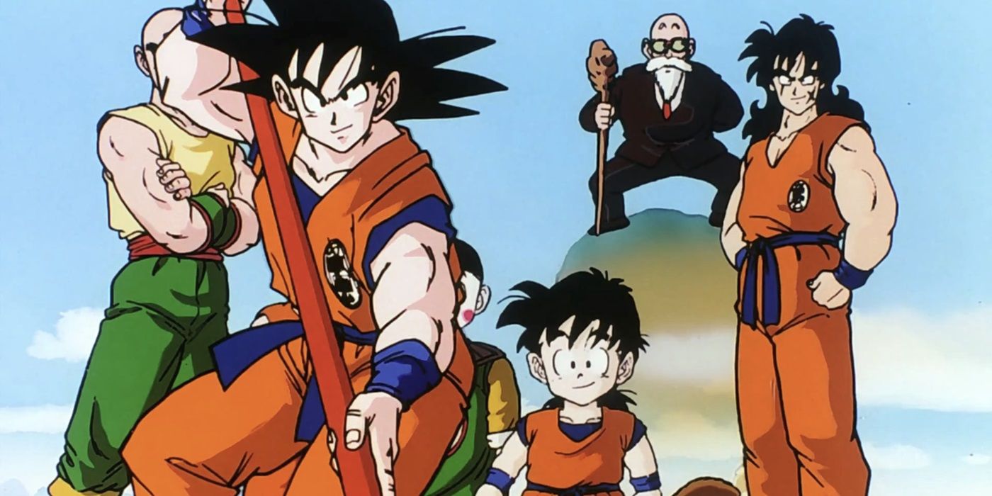 A still featuring the main characters from Dragon Ball Z in the Cha-La Head-Cha-La opening