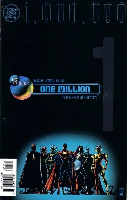 DC One Million #1 Cover showing the Justice Legion A shrouded in darkness