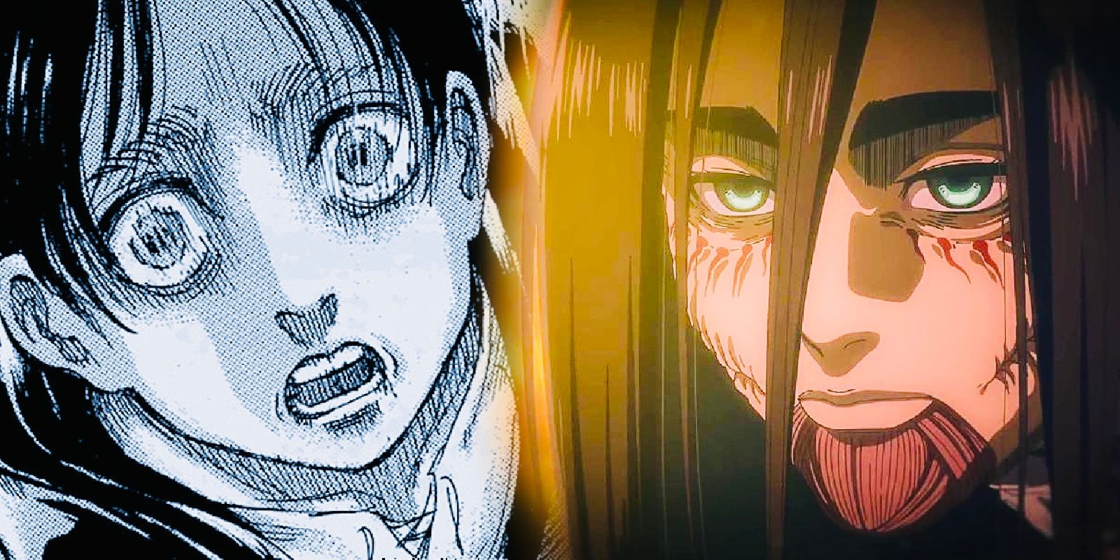 Eren Yeager na comparação entre anime e mangá de Attack on Titan