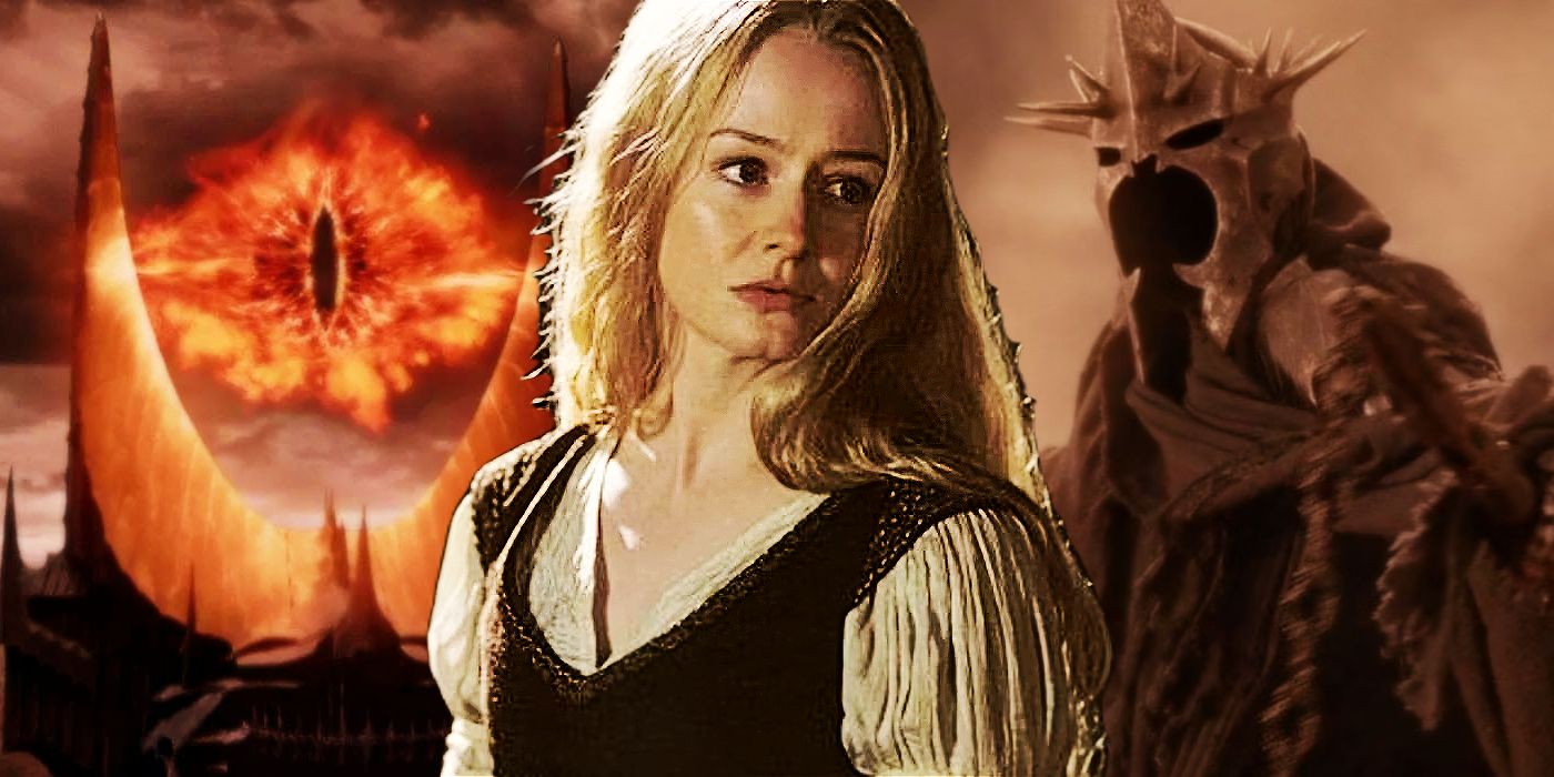 Split: o Olho de Sauron, Miranda Otto como Éowyn e o Rei Bruxo em O Senhor dos Anéis