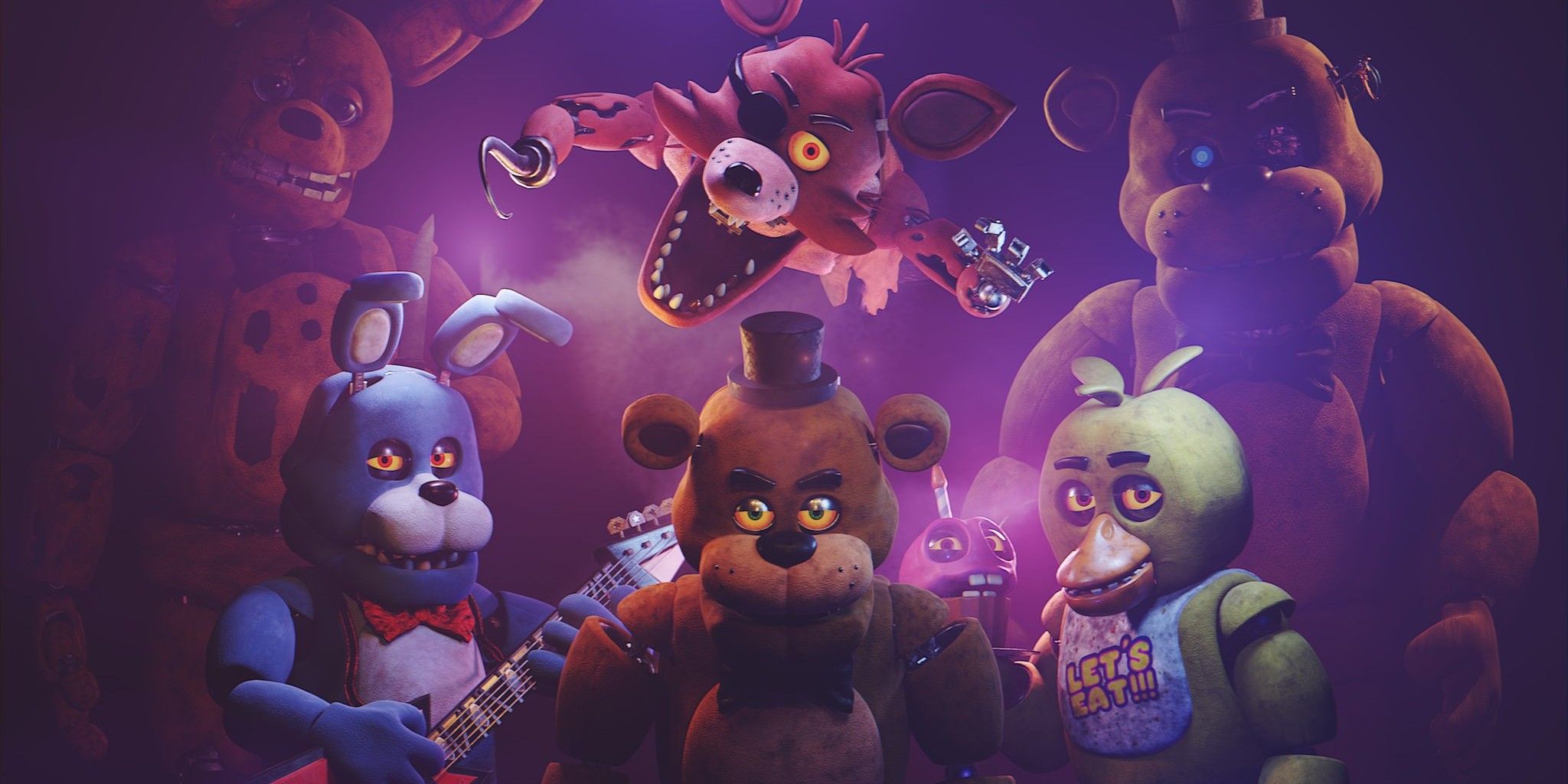 Key art from the Five Nights At Freddy's Movie featuring the animatronics