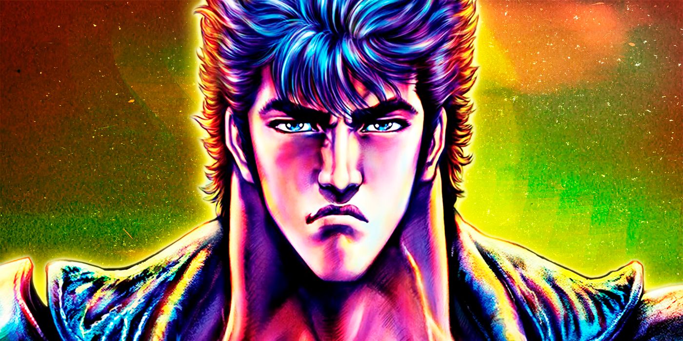 Fist of the North Star protagonist Kenshiro against a colorful background.