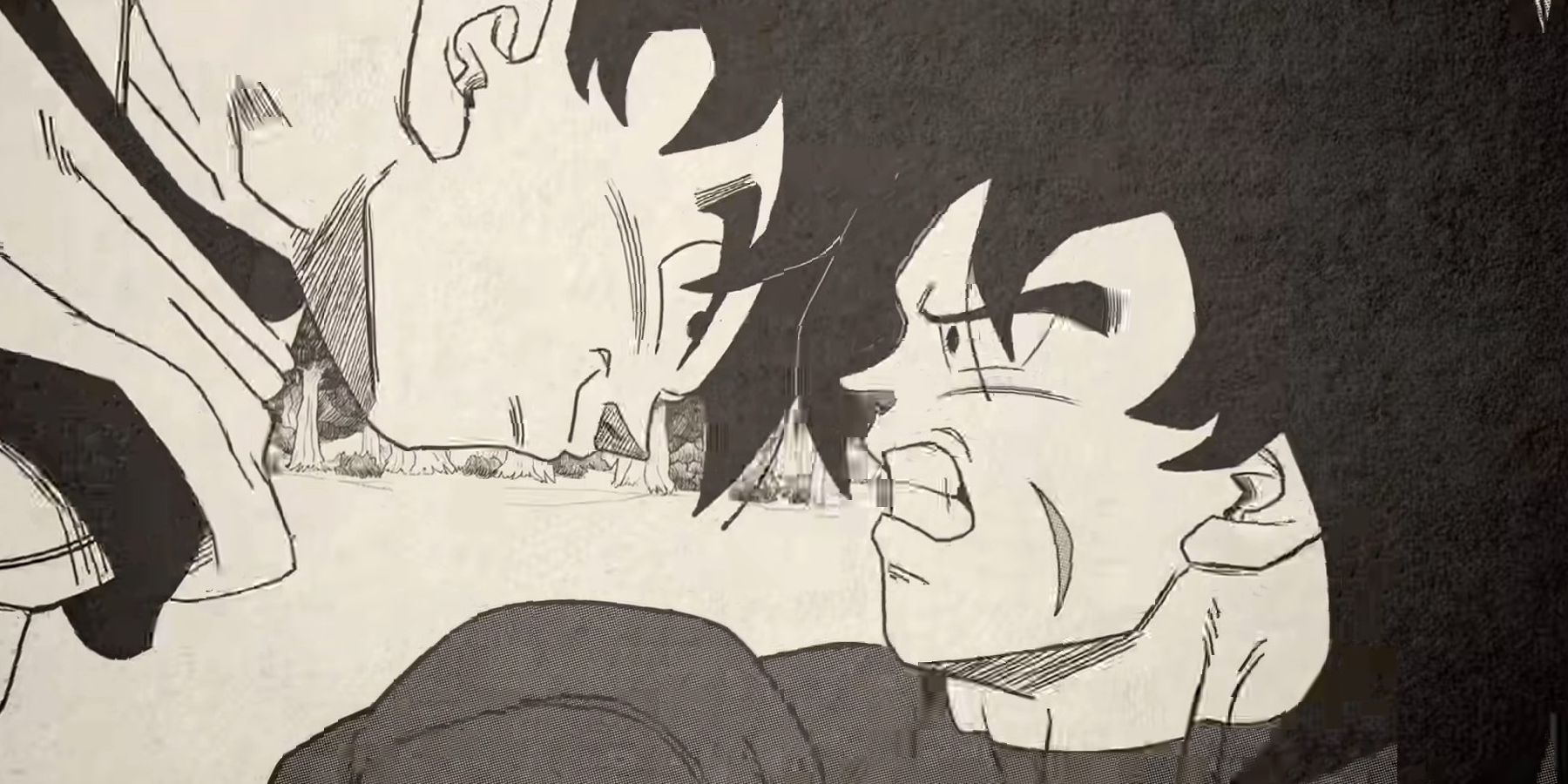Goku and Broly fighting in the Dragon Ball fan animation video