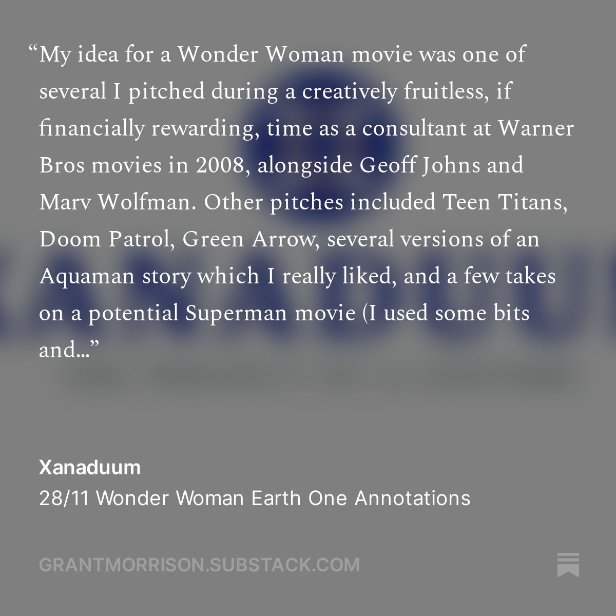 Citação da Mulher Maravilha de Grant Morrison