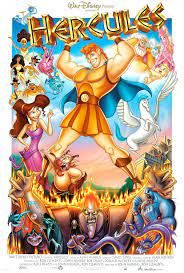 Hercules towers over the cast on Disney's official movie poster for Hercules