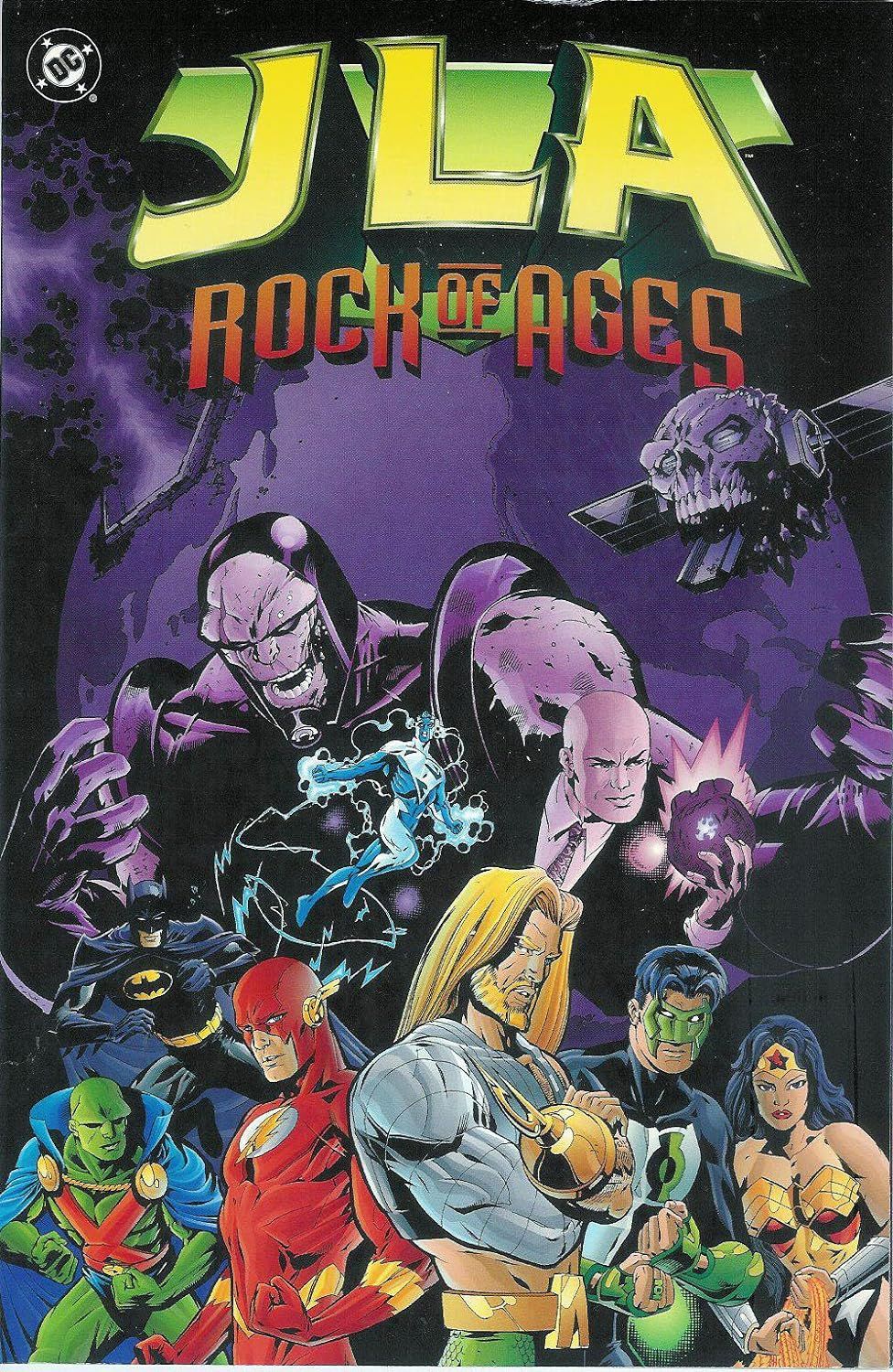 Darkseid standing over the rest of the JLA menacingly