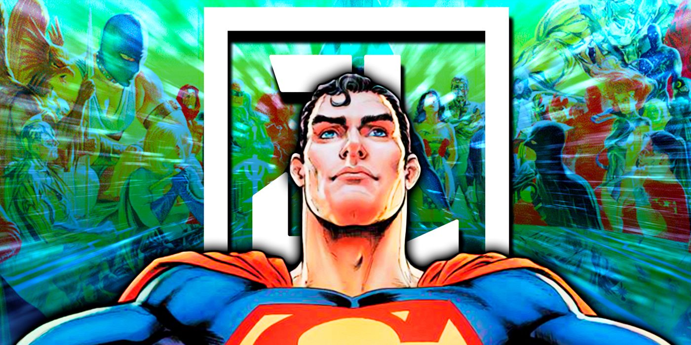 Superman with Kingdome Come cover as a background