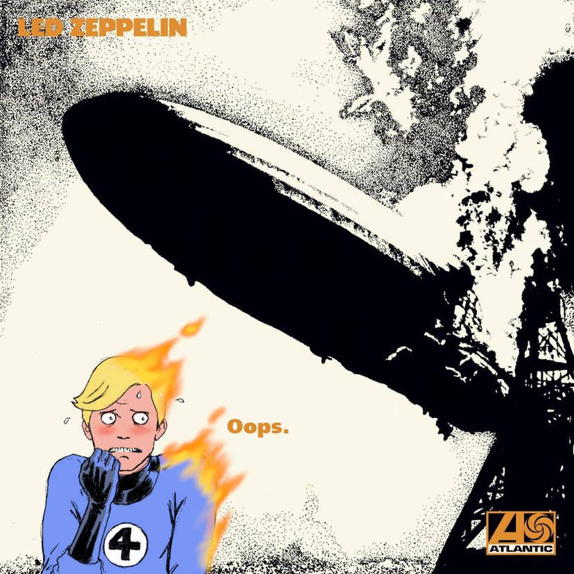Human Torch na capa de homenagem do Led Zeppelin