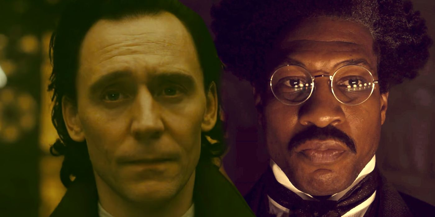 Split: Tom Hiddleston as Loki and Jonathan Majors as Victor Timely in Loki Season 2