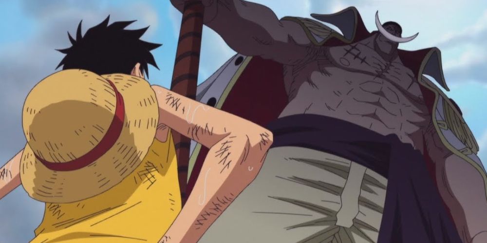 Luffy meets Whitebeard in One Piece
