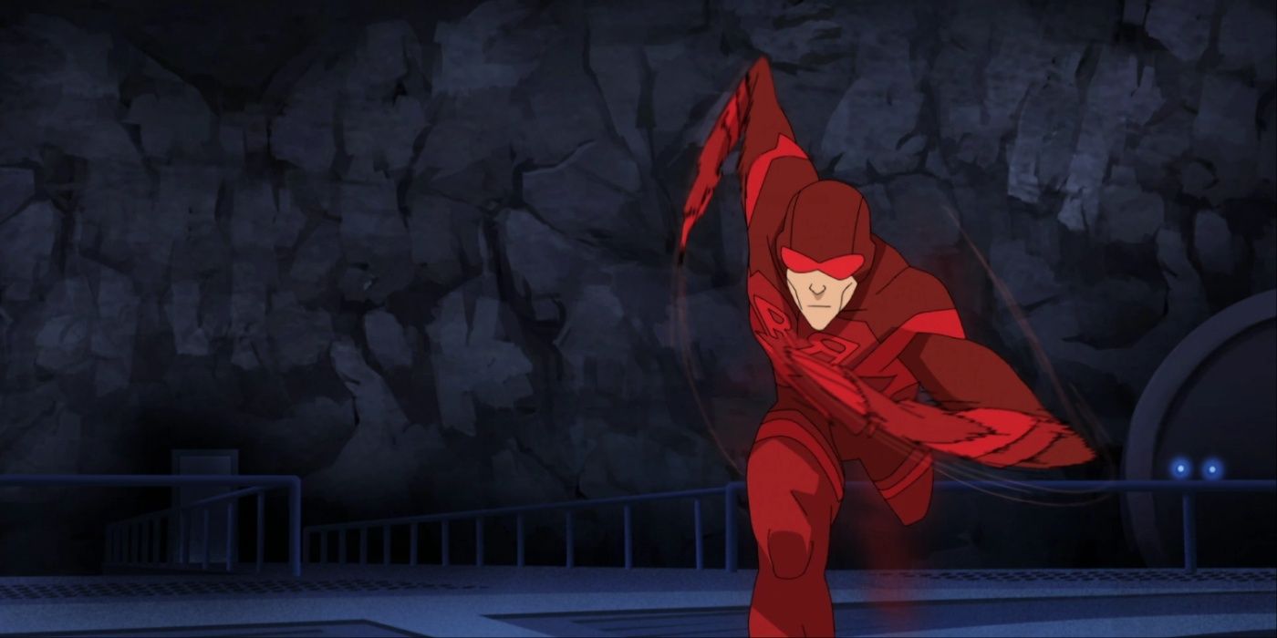 Red Rush correndo para lutar contra Omni-Man com o resto dos Guardiões do Globo na 1ª temporada de Invincible