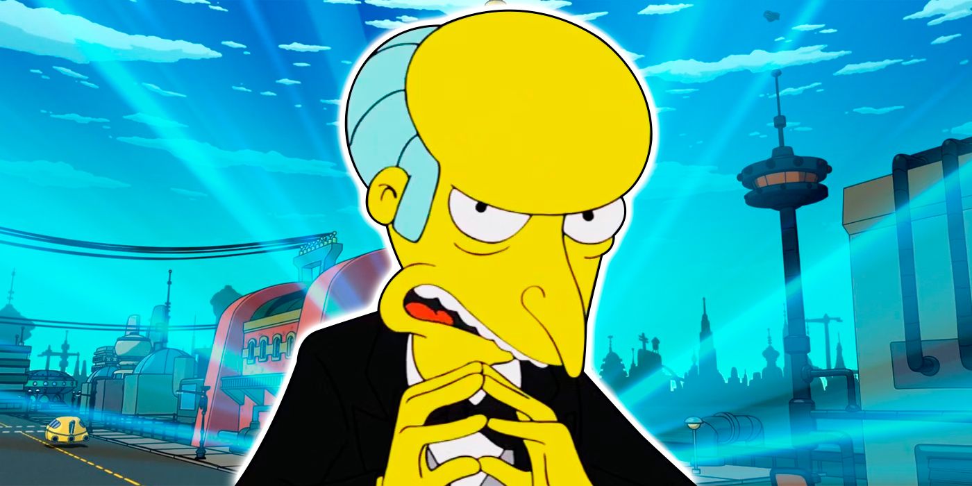 Mr Burns with Futurama background