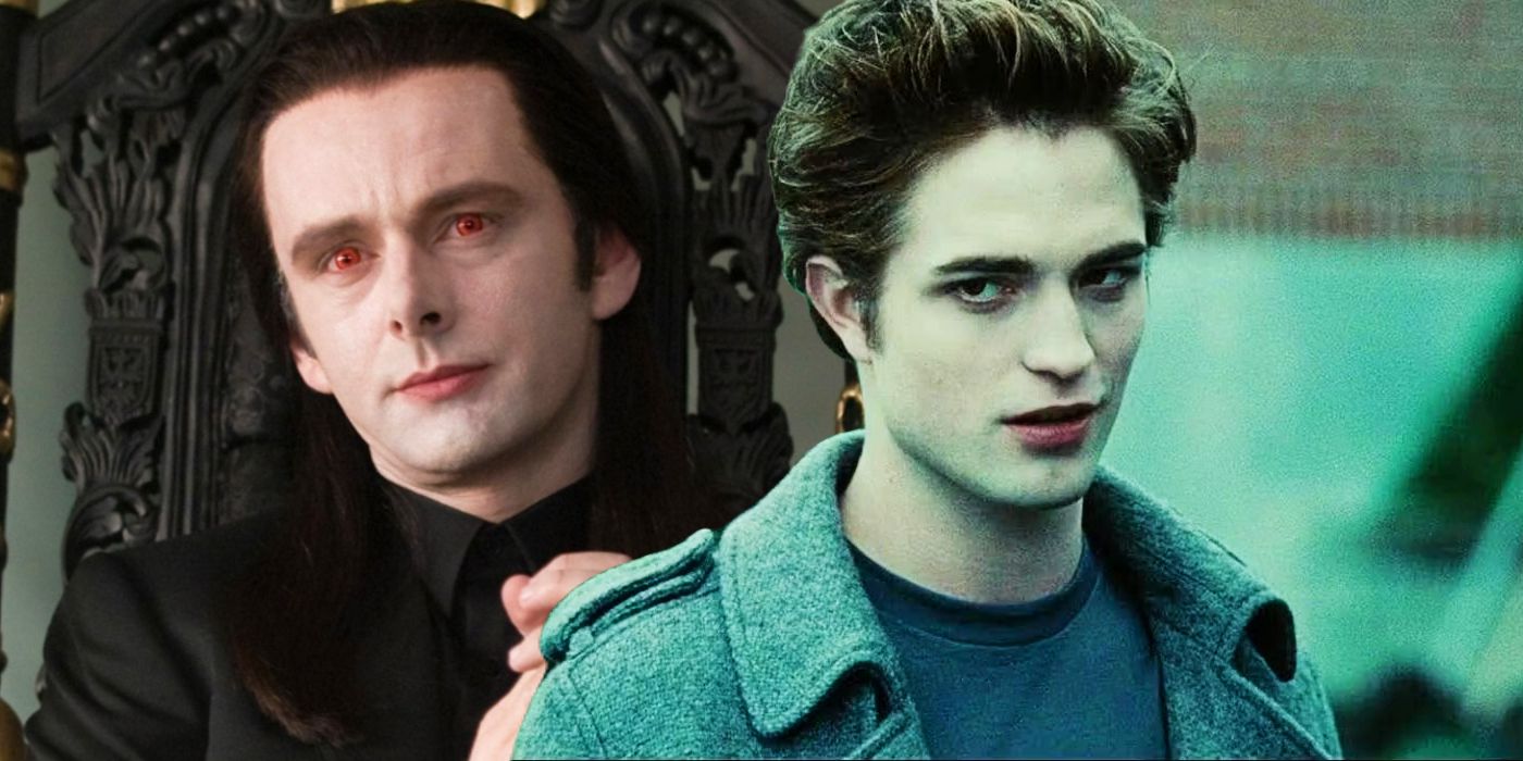 Split: Michael Sheen as Aro and Robert Pattinson as Edward Cullen in Twilight