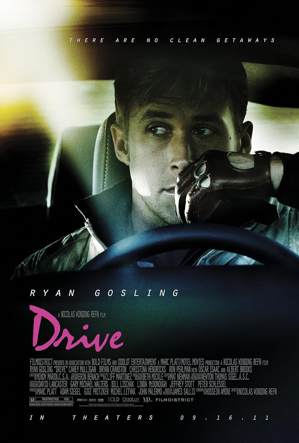 Ryan Gosling behind the wheel in Drive Poster