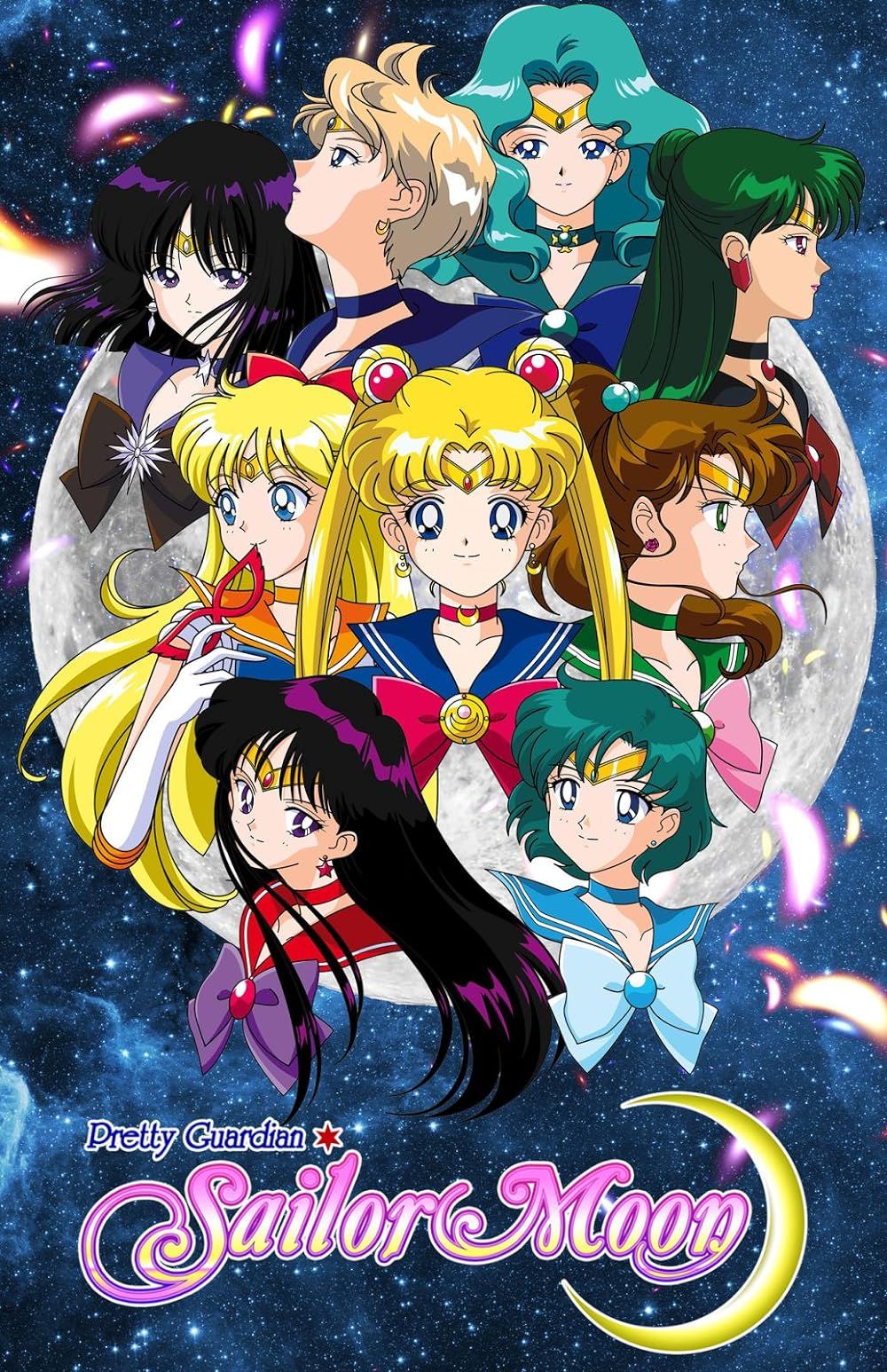 Sailor Moon, Usagi Tsukino, Ami Mizuno, Ami Mizuno, Rei Hino and Rei Hino in the anime tv series Sailor Moon